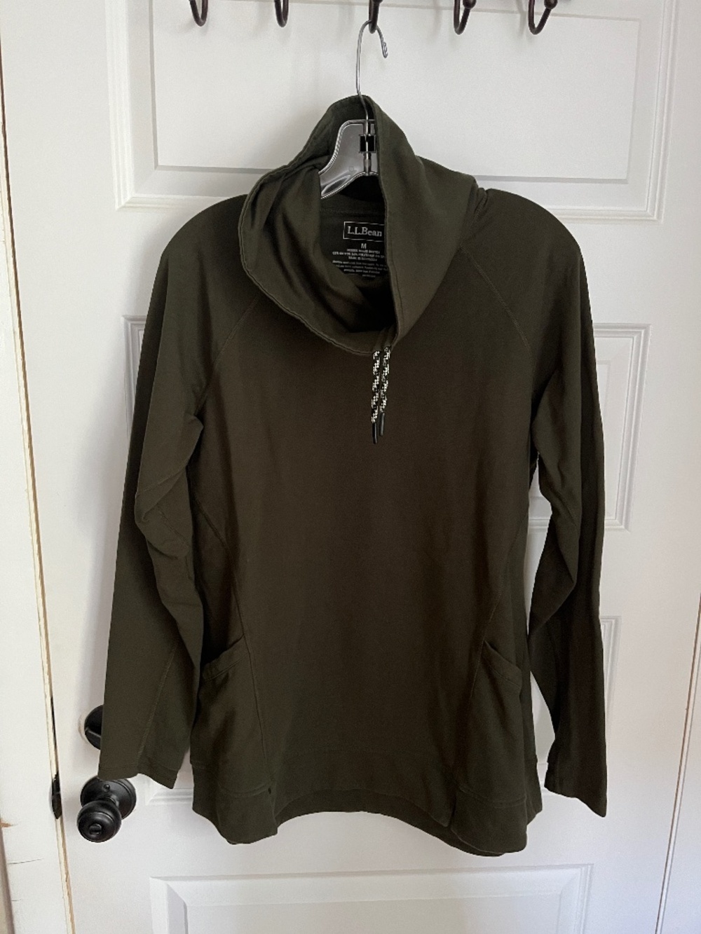 Mossy Green LL Bean Funnel Neck Tunic Pullover